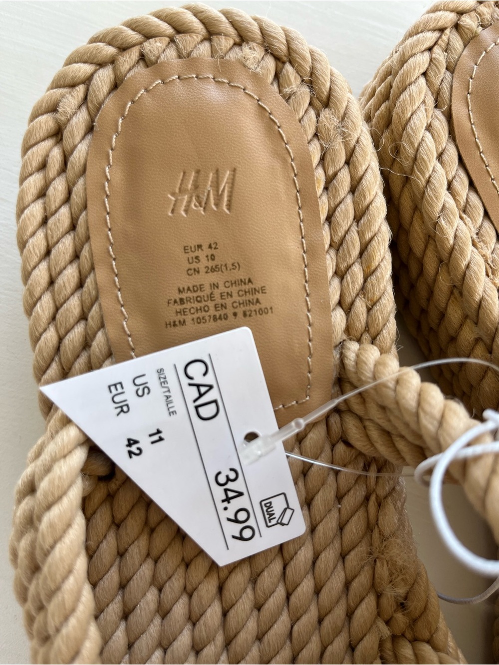 H&M Platform Rope Sandals Size 11 - Picture 2 of 4